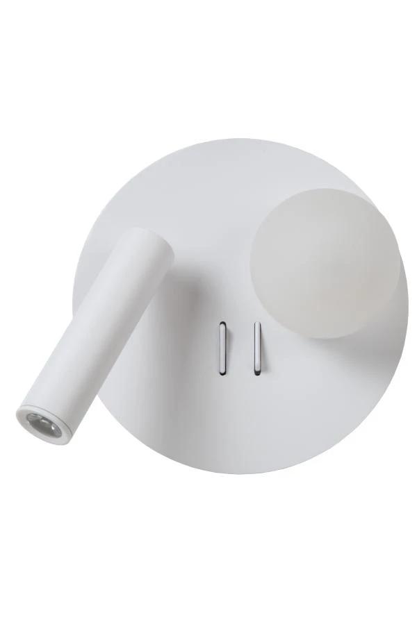 Lucide MATIZ - Lámpara de cabecera / Lámpara de pared - Ø 16,5 cm - LED - 3000K - Con punto de carga USB - Blanco - apagado